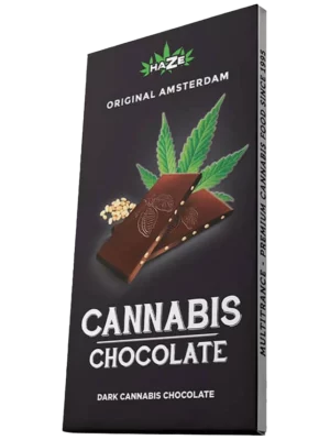 Dunkle Cannabis-Schokolade mit Hanfsamen