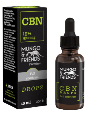 CBN DROPS 15%, 10ML, Full spectrum 0,2%THC