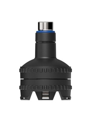filling-chamber-volcano-classic-1 - Volcano Premium Herbstones Black rebuildable vaping atomizer with knurled airflow rings and wide-bore top cap, shown from front.