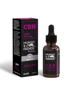 VOl-451 - Volcano Premium Herbstones Mungo & Friends CBN Drops bottle and box, full‑spectrum, 10 ml